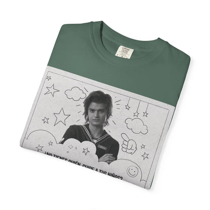 Vintage Spanish Ad Graphic T-Shirt — "¡Ven a la Guardería del Tío Steve!"