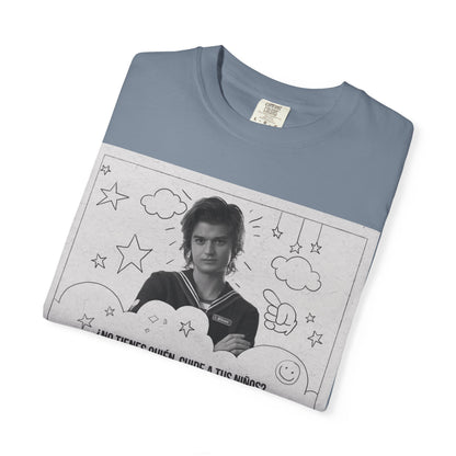 Vintage Spanish Ad Graphic T-Shirt — "¡Ven a la Guardería del Tío Steve!"