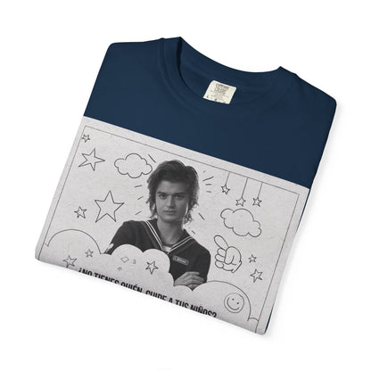 Vintage Spanish Ad Graphic T-Shirt — "¡Ven a la Guardería del Tío Steve!"