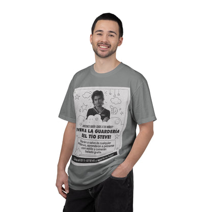 Vintage Spanish Ad Graphic T-Shirt — "¡Ven a la Guardería del Tío Steve!"